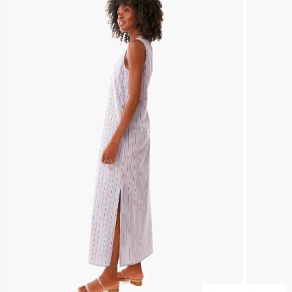 Tuckernuck Pomander Place  Maxi Dress womens M Blue Striped Lara Summer Dress - Picture 2 of 11
